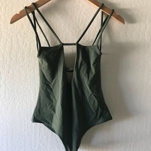Anthropologie Olive Strappy One Piece